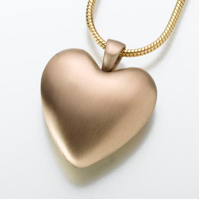 bronze heart cremation pendant necklace